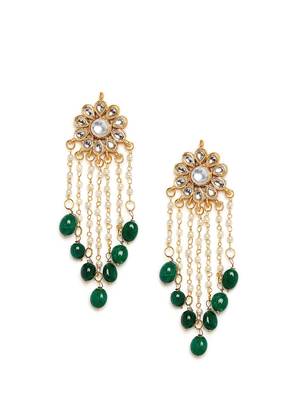 Green Tassle Earrings 2