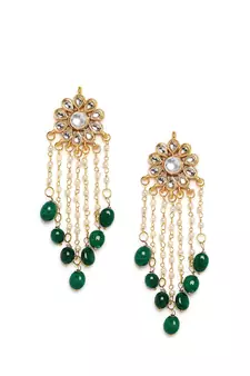 Green Tassle Earrings