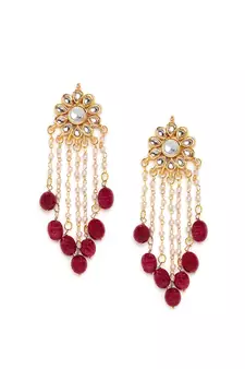 Maroon Tassle Earrings