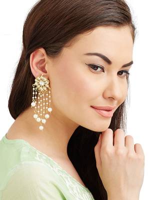 White Tassle Earrings 1