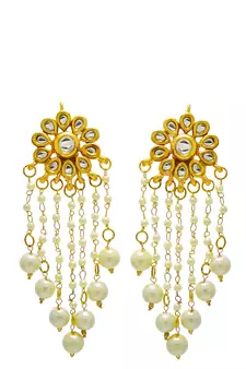 White Tassle Earrings