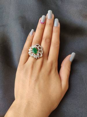Green American Diamond Ring 1