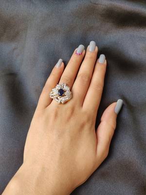 Blue American Diamond Ring 1
