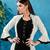 Rayon Jacket Style Printed Kurti In Black Color