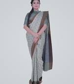 GreySemi Kataan Silk Banarasi Booti Saree