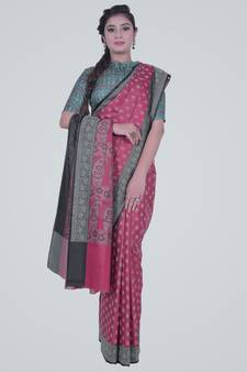 PurpleSemi Kataan Silk Banarasi Booti Saree