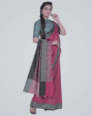 PurpleSemi Kataan Silk Banarasi Booti Saree 2