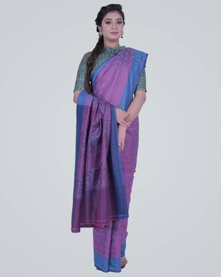 PurpleSemi Kataan Silk Banarasi tanchui Saree 1