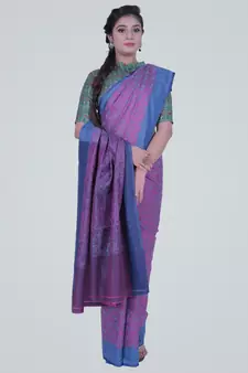 PurpleSemi Kataan Silk Banarasi tanchui Saree