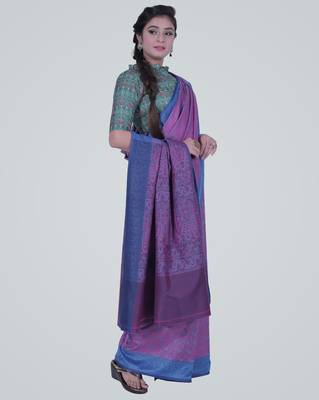 PurpleSemi Kataan Silk Banarasi tanchui Saree 2