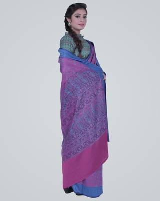 PurpleSemi Kataan Silk Banarasi tanchui Saree 4