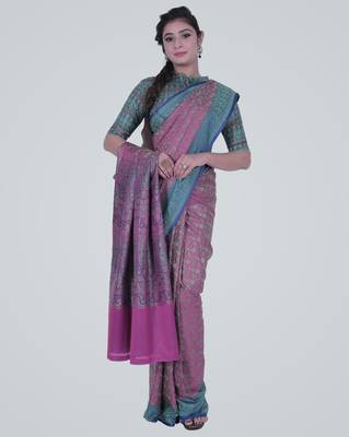 PurpleSemi Kataan Silk Banarasi tanchui Saree 1
