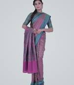 PurpleSemi Kataan Silk Banarasi tanchui Saree
