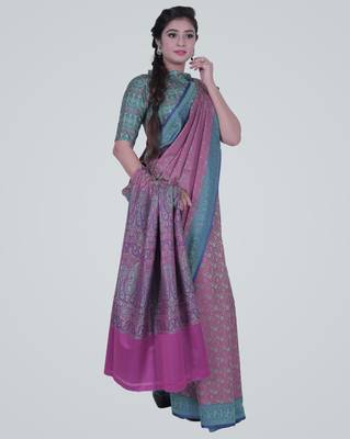 PurpleSemi Kataan Silk Banarasi tanchui Saree 2