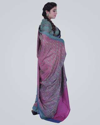 PurpleSemi Kataan Silk Banarasi tanchui Saree 4