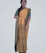 YellowSemi Kataan Silk Banarasi tanchui Saree