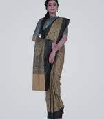 BrownSemi Kataan Silk Banarasi Saree