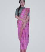 PinkSemi Dupion Silk Banarasi Saree