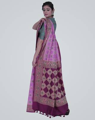 PurpleSemi Dupion Silk Banarasi Saree 4