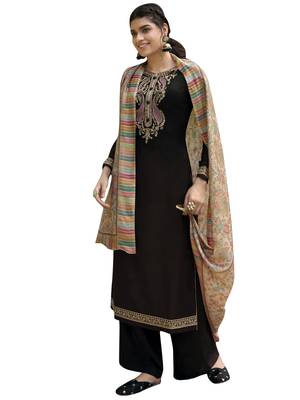 Brown digital print pashmina salwar 1
