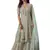 Turquoise embroidered net salwar
