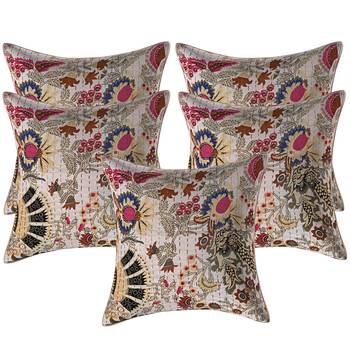 Grush 100% Cotton Kantha Work 40x40 CM Cushion Cover 1