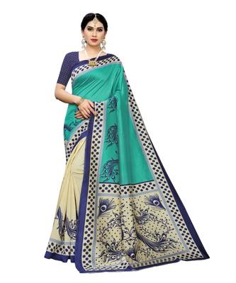 Classiques Multicolor & Turquoise Saree Combos With Blouse (Pack of 2) 2