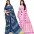 Classiques Blue& Pink Saree Combos With Blouse (Pack of 2)