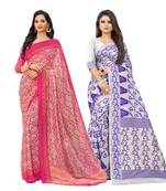 Classiques Pink & Purple Saree Combos With Blouse (Pack of 2)