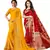 Classiques Yellow & Red Saree Combos With Blouse (Pack of 2)