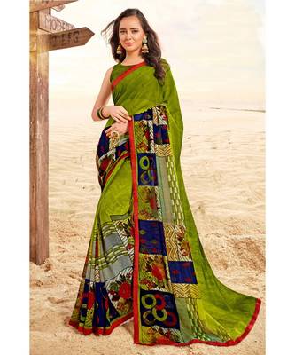 Classiques Yellow & Green Saree Combos With Blouse (Pack of 2) 2