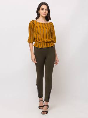 Sheczzar WINE Color Georgette Party Regular Top 1