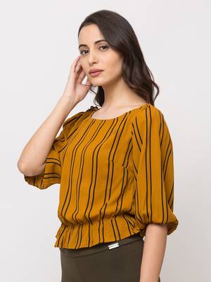Sheczzar WINE Color Georgette Party Regular Top 2
