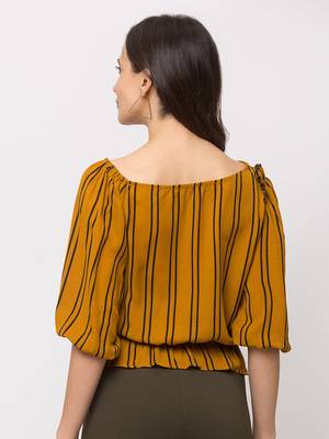 Sheczzar WINE Color Georgette Party Regular Top 3