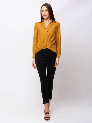 Sheczzar WINE Color Georgette Party Regular Top 1