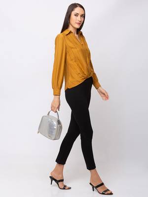 Sheczzar WINE Color Georgette Party Regular Top 2