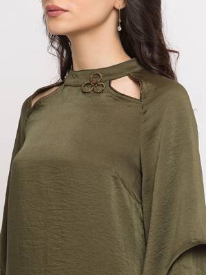 Sheczzar WINE Color Georgette Party Regular Top 4