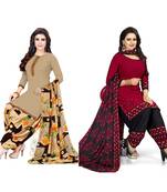 Multicolor printed crepe salwar