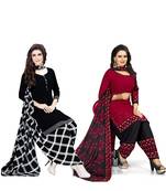 Multicolor printed crepe salwar