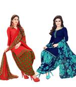 Multicolor printed crepe salwar