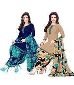 Multicolor printed crepe salwar