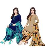 Multicolor printed crepe salwar