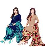Multicolor printed crepe salwar