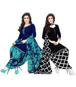 Multicolor printed crepe salwar