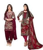 Multicolor printed crepe salwar