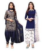 Multicolor printed crepe salwar