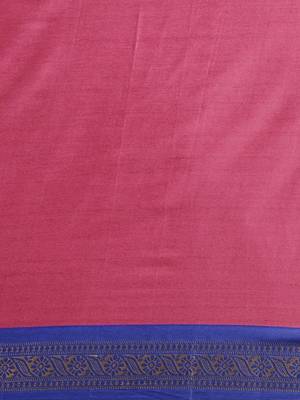 Pink woven silk blend saree with blouse 5