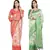 Classiques Red & Green Saree Combos With Blouse (Pack of 2)