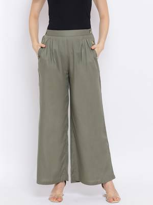 Khaki Paola Button Women Pant 1