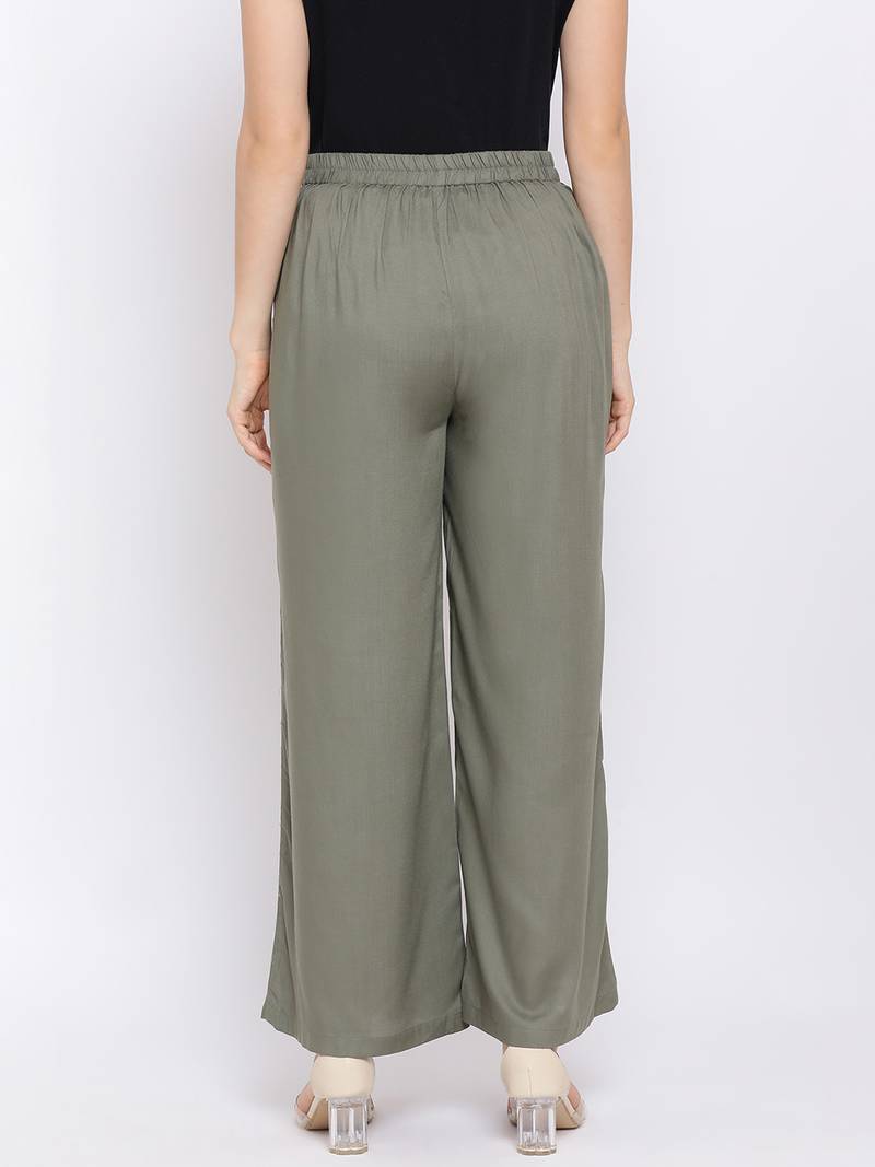 Khaki Paola Button Women Pant